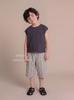 Kids' Japanese Style Vertical Stripe Cotton Linen Pants – Breathable, Straight 7-point Summer Pants for Boys and Girls, Trendy Korean Casual