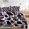 Set Copripiumino Gatti Neri 3 Pezzi, Set Copripiumino Stampa Classica alla Moda Popolare, Morbido Confortevole, Uso Stagione Singola, Per Camera da Letto, Camera degli Ospitia0819134