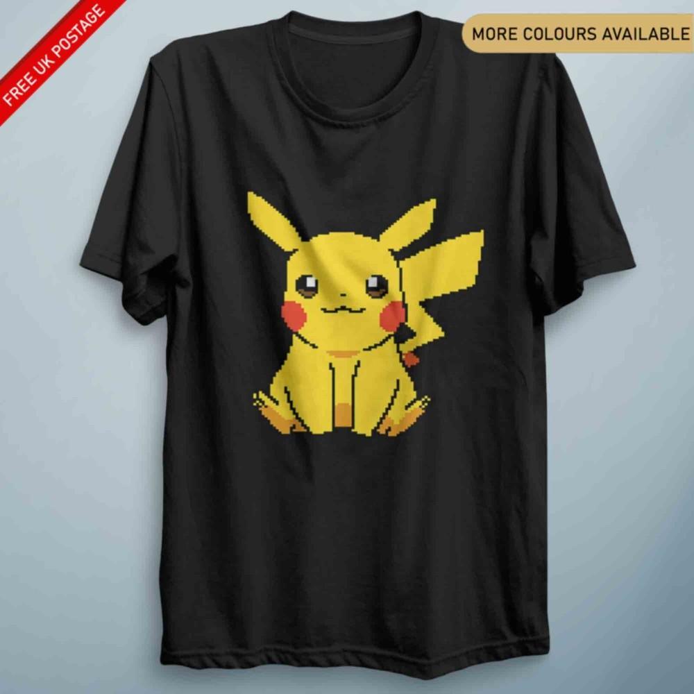 PikaPixel Fun Anime T Shirt Adults Kids Unisexga Top Christmas Gift