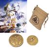 Genshin Impact Mora Gold Coin Set With Cloth Bag High-quality Board Game Currency Props