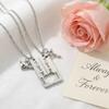 2pcs Stainless Steel I Love You More Necklaces Puzzle Heart Lock Key Pendant  Valentine Day Gift