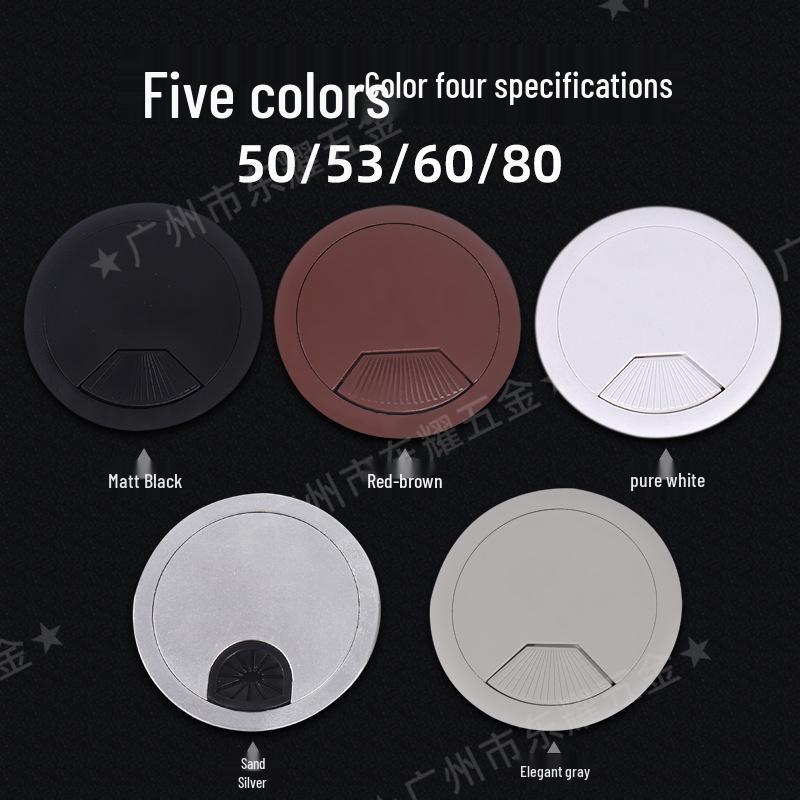 Computer Office Desk Grommet Cover - Round Plastic Wire Box
