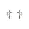 S925 Exquisite Super Flash Star Cross Earrings Women'S Sweet And Cool Niche Design Temperament Fashionable Versatile Stud Earrings