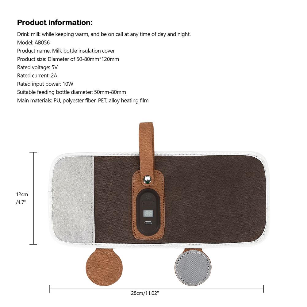 Baby Milk Warmer USB Powered Digital Display Baby Nursing Bottle Heater Portable Bottle Warmer for Baby Children Outdoor Travel