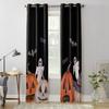Halloween Pumpkin Ghost Bat Black  Window Curtains for Living Room Bedroom Kitchen Window Treatments Valance Home Decor Drapes