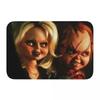 Black Heavy Metal Bathroom Mat Childs Play Chucky and Tiffany Horror Movie Halloween Rug Home Doormat Living Room Carpet