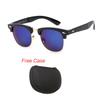 Classic Half Frame Polarized Sunglasses with Case Men Women Retro Rivet Small Sun Glasses Popular Foldable Travel Shades