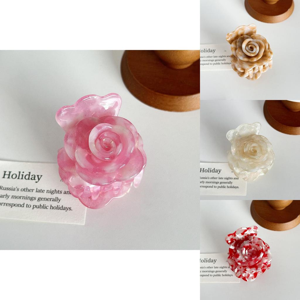 Chic Versatile Rose Flower Hair Claw Clip In Various Colors Stylish Acetate Hair Accessory