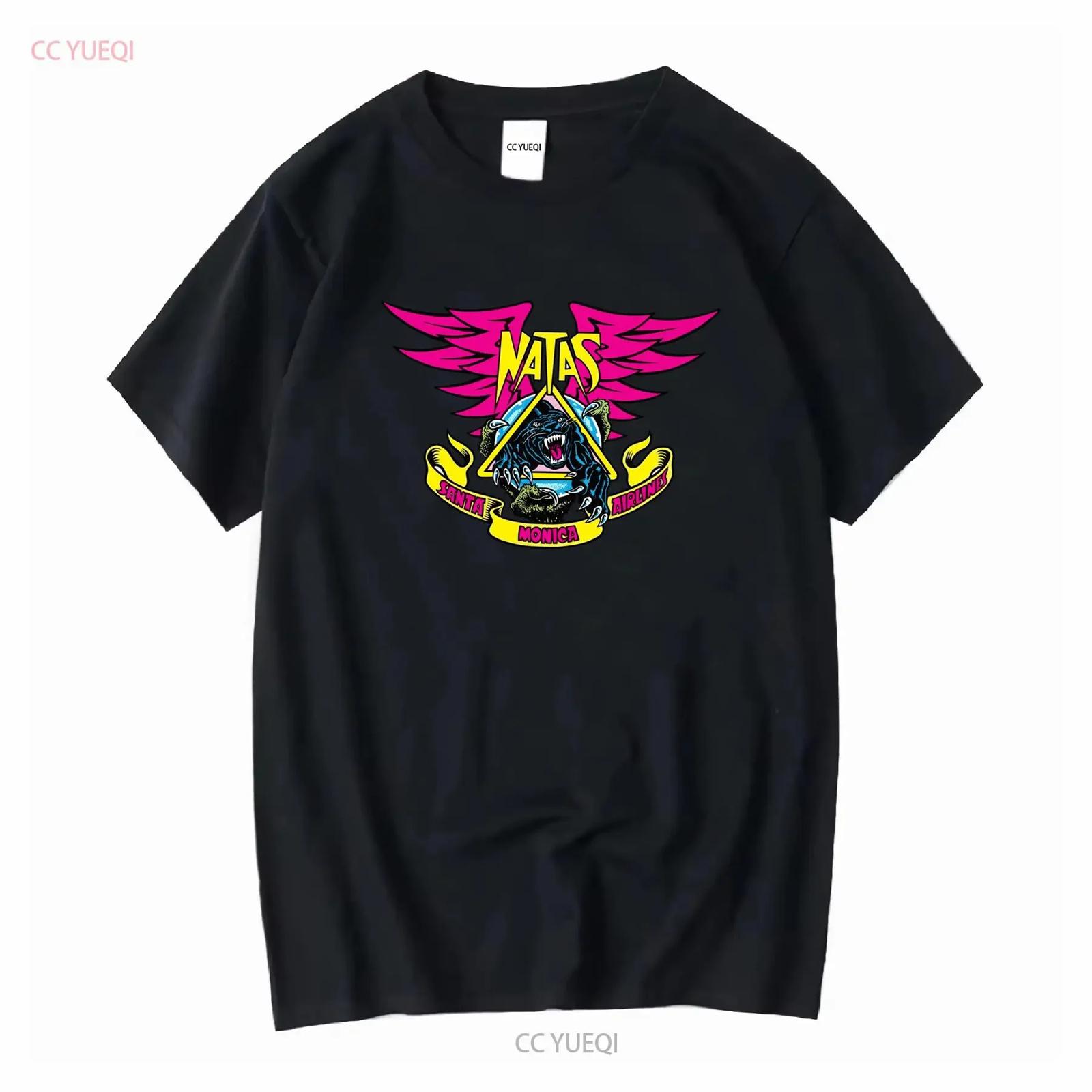 Santa Monica Airlines Natas Kaupas PANTHER LIMITED Skateboard T Shirt WHITE vintage Washed Stretched Top For Everyday Wear S разноцветный
