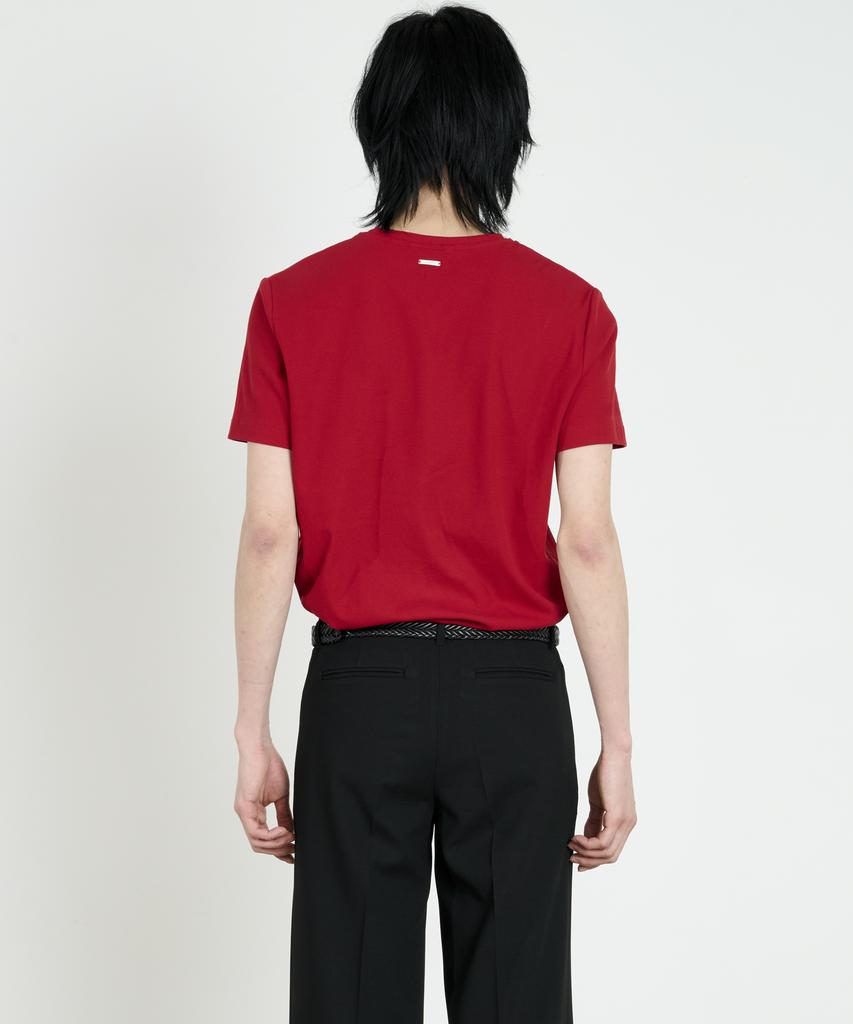 DUSTYWHITE Red Ribbed Shirt