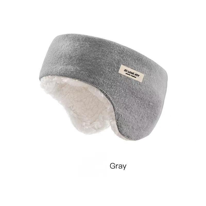 Winter Warm Earmuffs Windproof Thickened Fleece Ear Protection Knitted Cycling Earflaps Anti-cold Thermal Running Headband