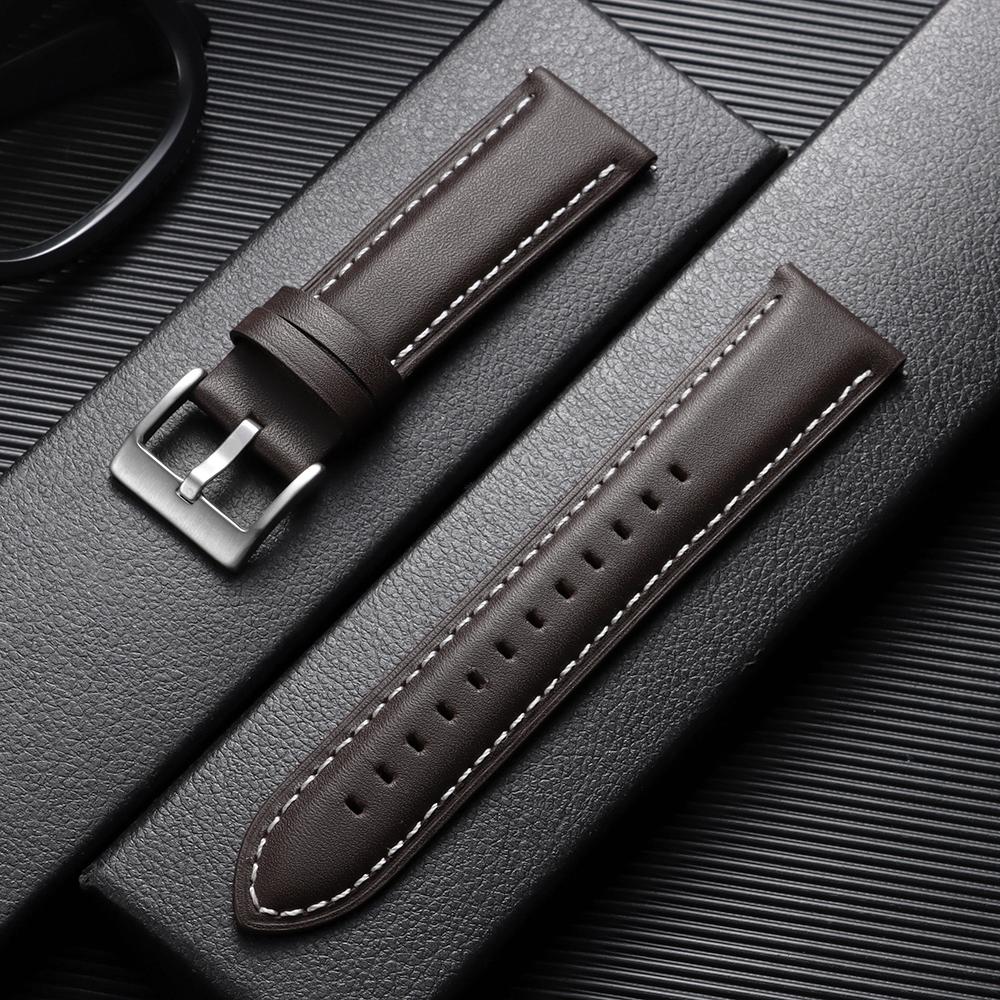 Top-grain Calfskin Leather Watch Band Quick Release 18mm 20mm 22mm Watch Straps Vintage Brown Black Cowhide Bands for Men Women