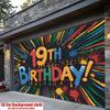 1pc Birthday 19th Graffiti Hanging Banner Polyester