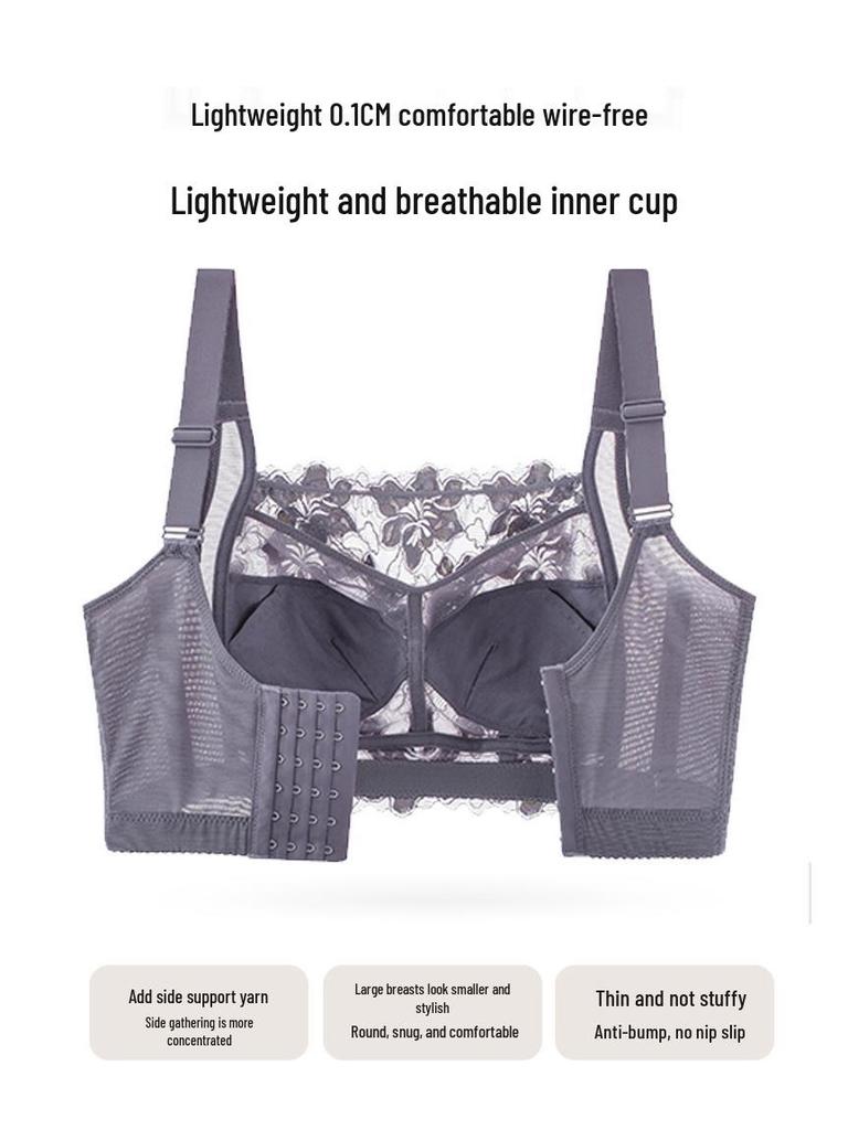 Plus Size Wire-Free Binder Bra for Bust Minimization and Side Fat Reduction, Large Cup Bandeau, Wire-Free, Big Chest Minimizer