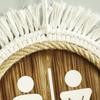 Cotton Thread Wooden Bathroom Sign Rustic Restroom Door Men Women Hanging Sign Restaurant Office