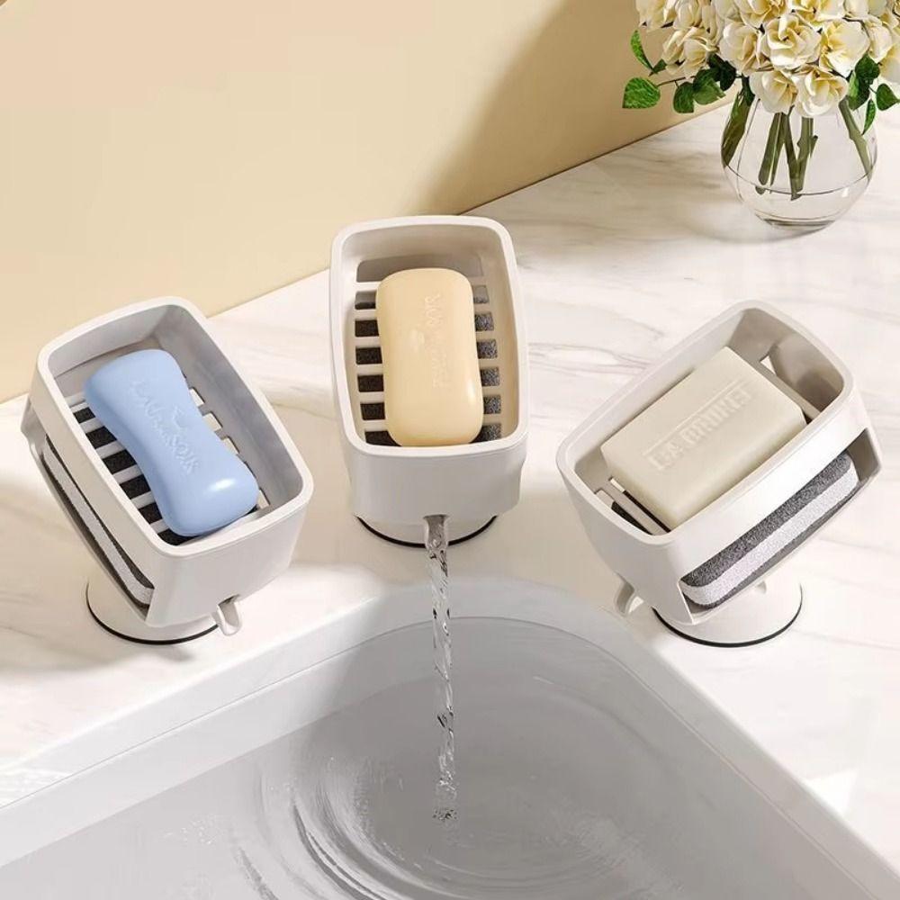 with Sponge Portable Soap Dish Portable Bathroom Soap Container Laundry Soap Case Kitchen