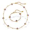 European & American Fresh Flower Stainless Steel Bracelet with Women's Niche Design and Titanium Steel Necklace Set.