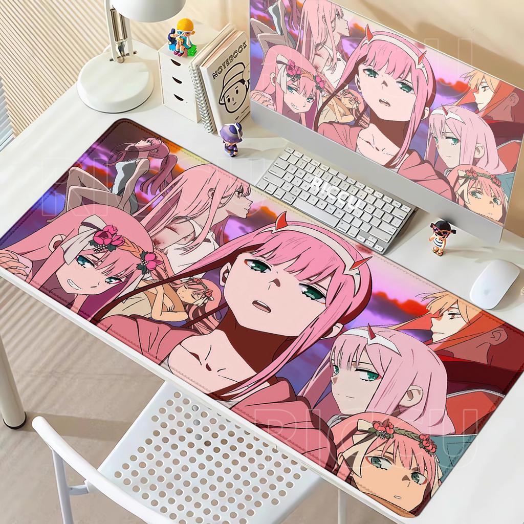 Großes Anime-Mädchen-Mauspad Darling in the FranXX 02 Gaming-Mauspad PC-Zubehör Maismatte Zero Two HD-Druck Tastatur Schreibtischmatte