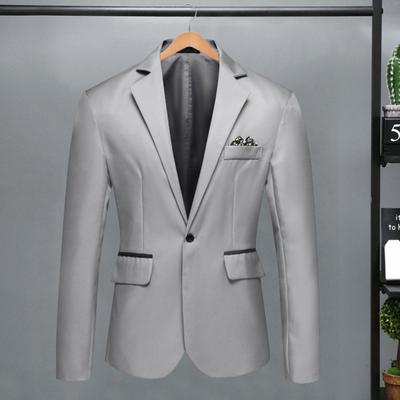 Men Suit Coat Spring Autumn Lapel Long Sleeve Suit Jacket with Flap Pockets Single Button Formal