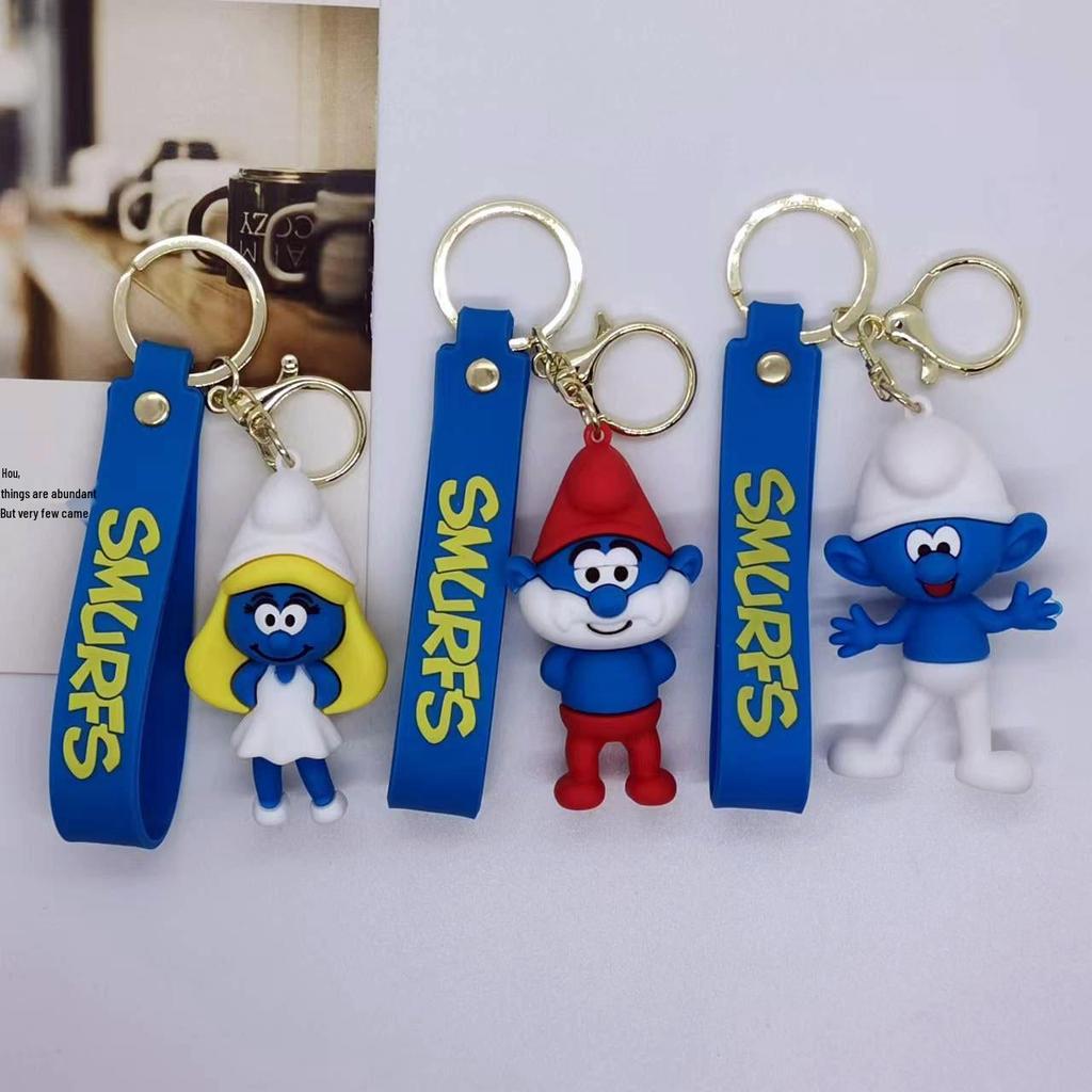 Cartoon Smurfs Doll Keychain Pendant for Bags and Cars - Blind Box Gift