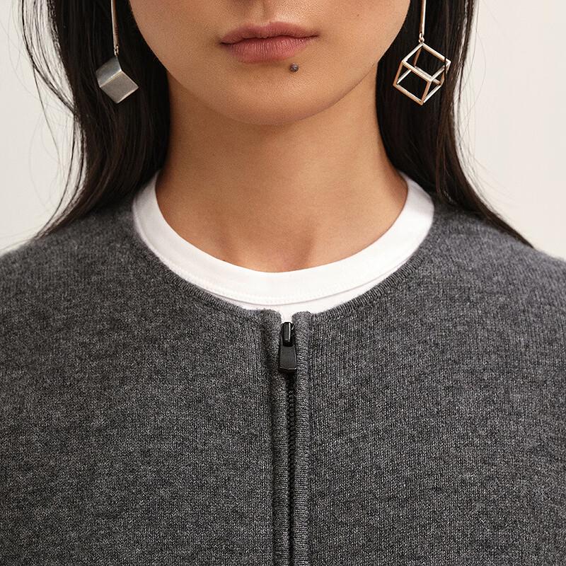 LESS 2025 Winter Round Neck Cardigan Sweater