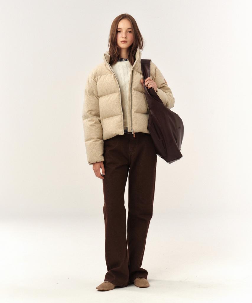 Satur (W) Knit Puffer Duck Down Padded Cream
