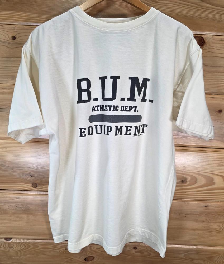Vintage 90s Athletic Tee; Retro B.U.M. Style Oversized Sports Unisex T-Shirt L