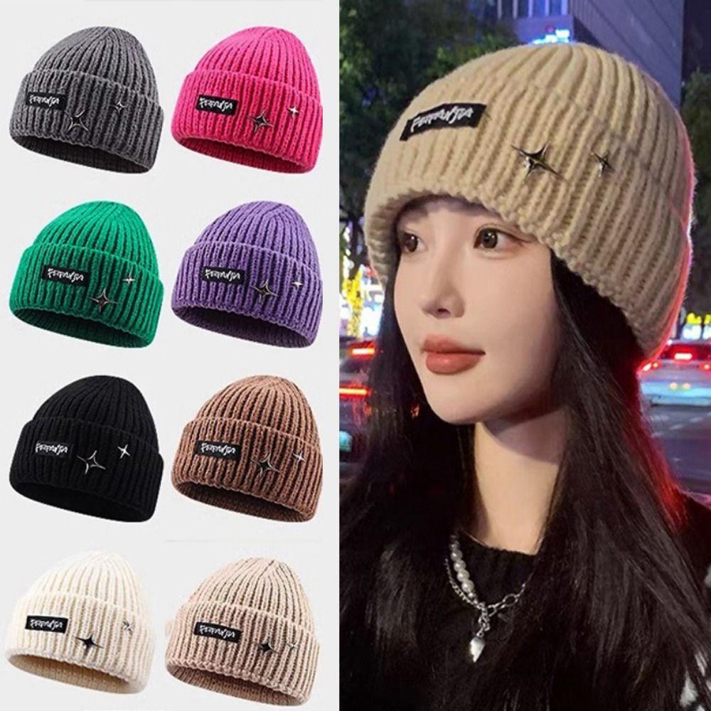 Solid Color Winter Autumn Hats Keep Warm Female Beanie Caps Warmer Bonnet  For Women/Men/Students