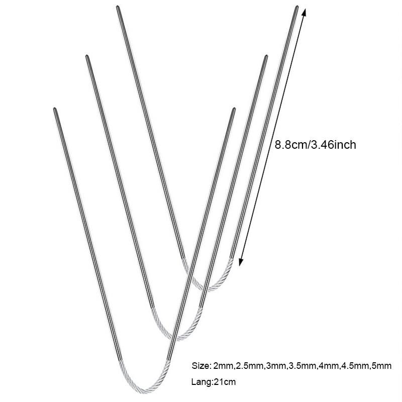 Circular Knit Needles 3pcs Knitting Metal Cable Circular Knitting Needles Set Knitting For Babies Sleeves Socks Accessories