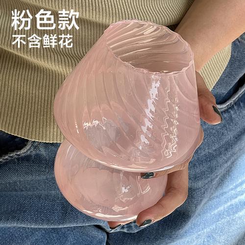 Glass Cute Mushroom Table Lamp Small Vase Flower Arranger Dining Table Top INS Style Ornaments Flower Vase Vintage Home Decor