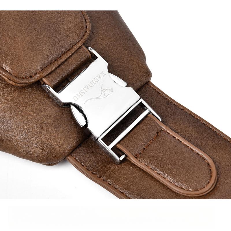 Men's Chest Bag USB Design Messenger Backpack Retro Fabric Shoulder Messenger Bag Sports Small Bag