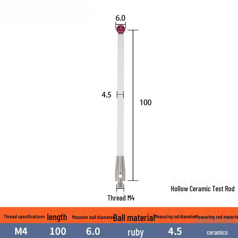 M4 Ceramic Rod Touch Probe - Jewel A-5000-3709/372