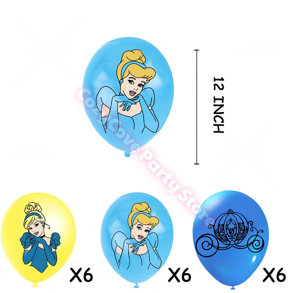 Cinderella Birthday Party Decoration Princess Balloons Cups Plates Banner For Girls Party Favor Gifts Baby Shower Photo Props