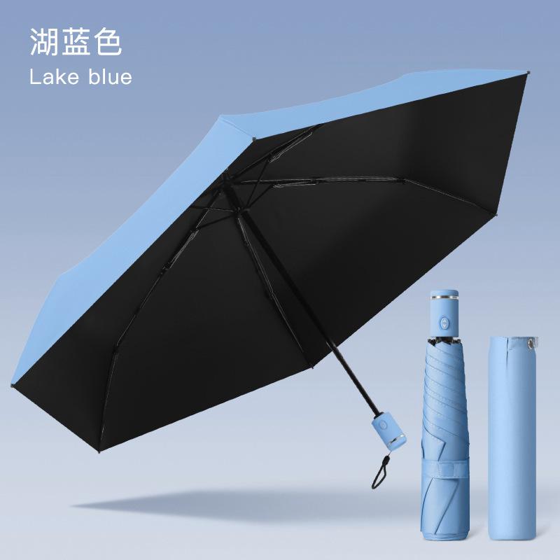 Three-fold six-bone ultra-light automatic umbrella vinyl fabric sun protection umbrella UV protection weather and rain dual-purpose advertising