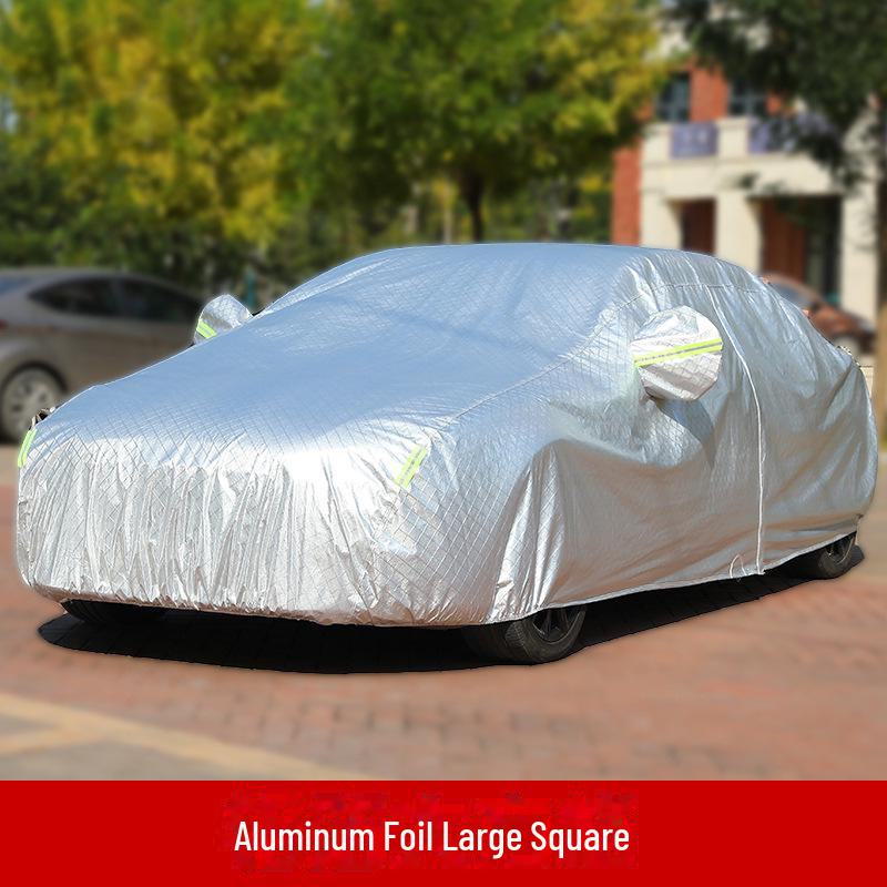 

Прочный водонепроницаемый и солнцезащитный автомобильный чехол с тканью Оксфорд и бархатным солнцезащитным козырьком M, Aluminum Foil Large Square