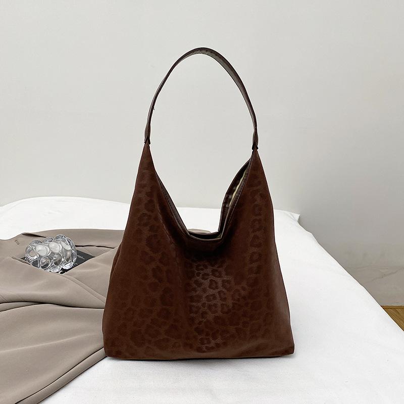 

Сумка-тоут в стиле ретро с матовым леопардовым принтом для通勤, женская осенняя новинка, модная сумка через плечо большой вместимости, легкая сумка-тоут