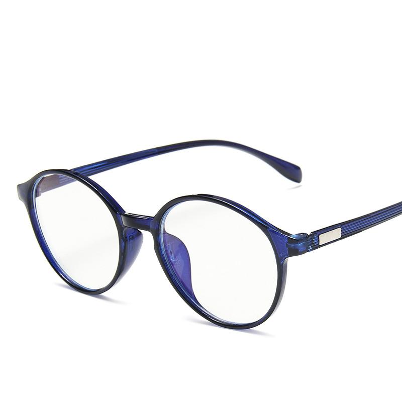Round Frame Anti Blue Glasses Plain Glasses Lens Art Original Home Anti Blue Light Glasses Students Frame Glasses