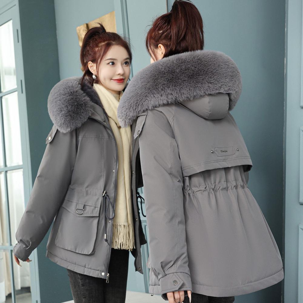 New down cotton-padded jacket for women, mid-length, Korean-style loose plus-size cotton-padded jacket