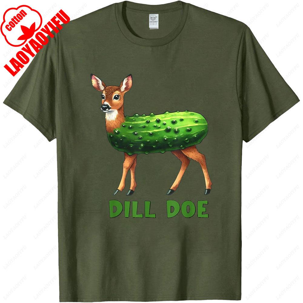 Funny Dill Doe Pickle Tshirt Women Sarcastic Humor Cotton Tee Adult Vintage Graphic Novelty Gift Casual Streetwear Unisex Clothing