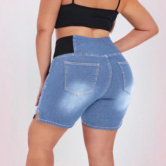 Women's Size Shorts Bermuda Jean Shorts Plus with Pockets Butt Lifting