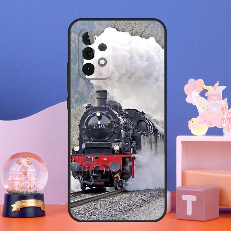 Train Steam Engine Case For Samsung Galaxy A54 A34 A14 A15 A35 A55 A16 A26 A36 A56 A52 A12 A32 A13 A33 A53 A17