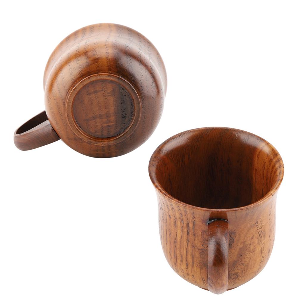 Portable Natural Wood Cup with Handle Wooden Teacup Coffee Beer Juice Drinking Mug (#2)