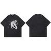 Hip Hop  Washed Black TShirt Streetwear Printed T Shirt Cotton Aesthetic Graphic Tshirt Harajuku Men Tops Tees Unisex YK