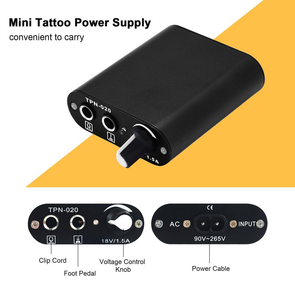 Portable Tattoo Kit Tattoo Machine Pen Power Supply Foot Pedal Clip Cord Tattoo Needles Tattoo Ink