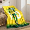Yellow Brazil Soccer Designed Flannel blanket for bedroom, living room, sofa, and nap