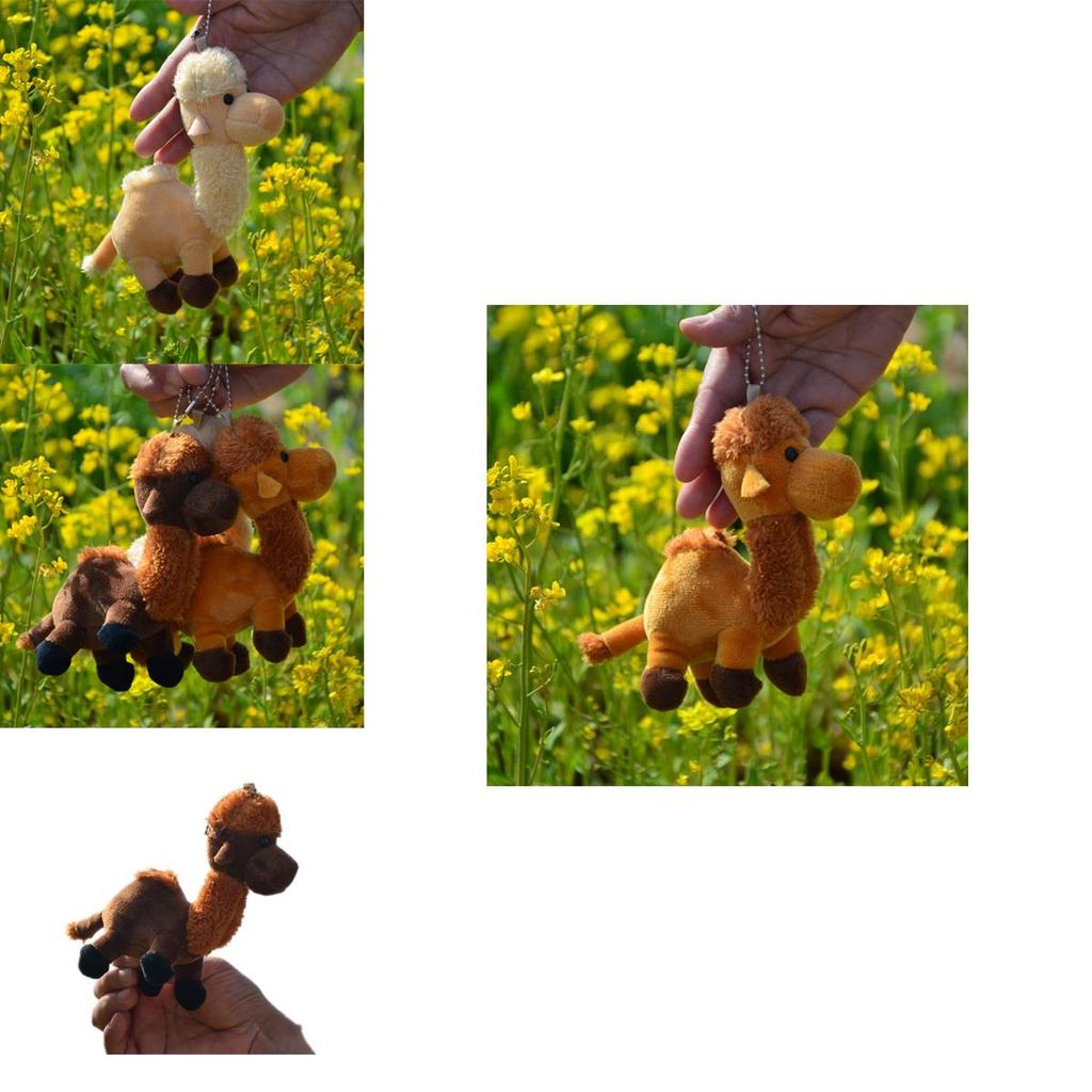 Cute Desert Camel Plush Keychain Toy Mini Stuffed Animal Doll For Children