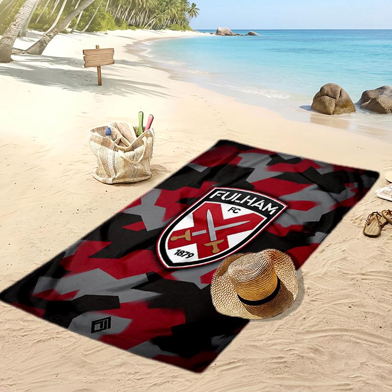 Fulham Football Print Beach Towel, Large Soft Quick Dry Towel for Beach Camping Swimming