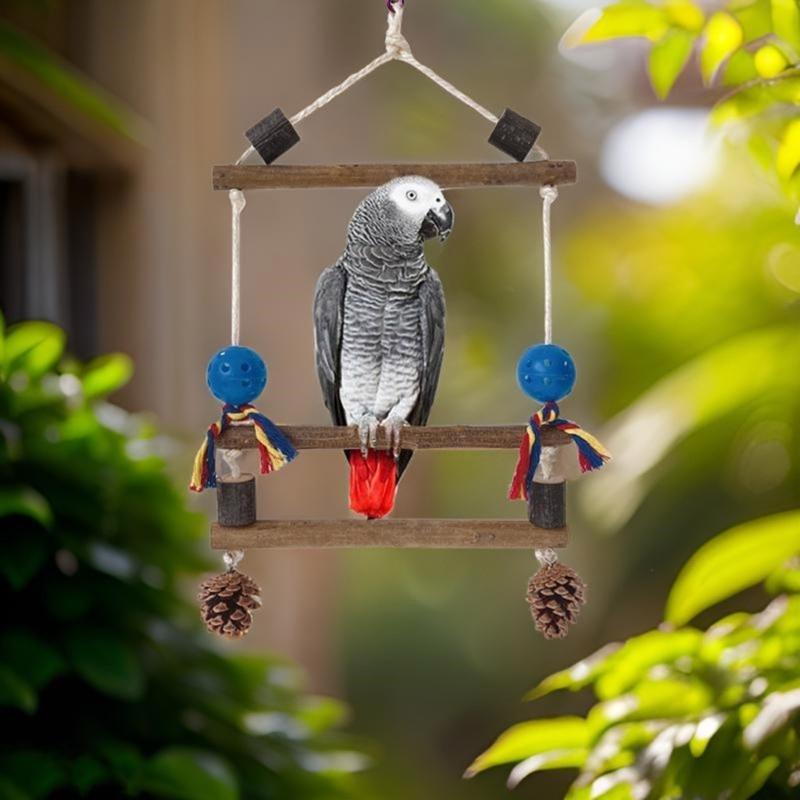 Bird Perches Cage Toy Wood Bird Perches Lovebird Cage Decoration Interactive Cage Accessories for Parakeets, Lovebirds