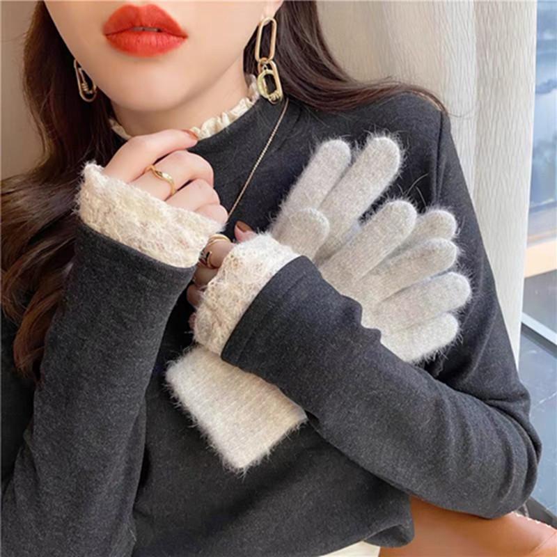 Women's Velvet Lace Half-High Collar Shirt: Stylish, Warm, Long-Sleeved Top for Spring, Autumn, Winter 2026