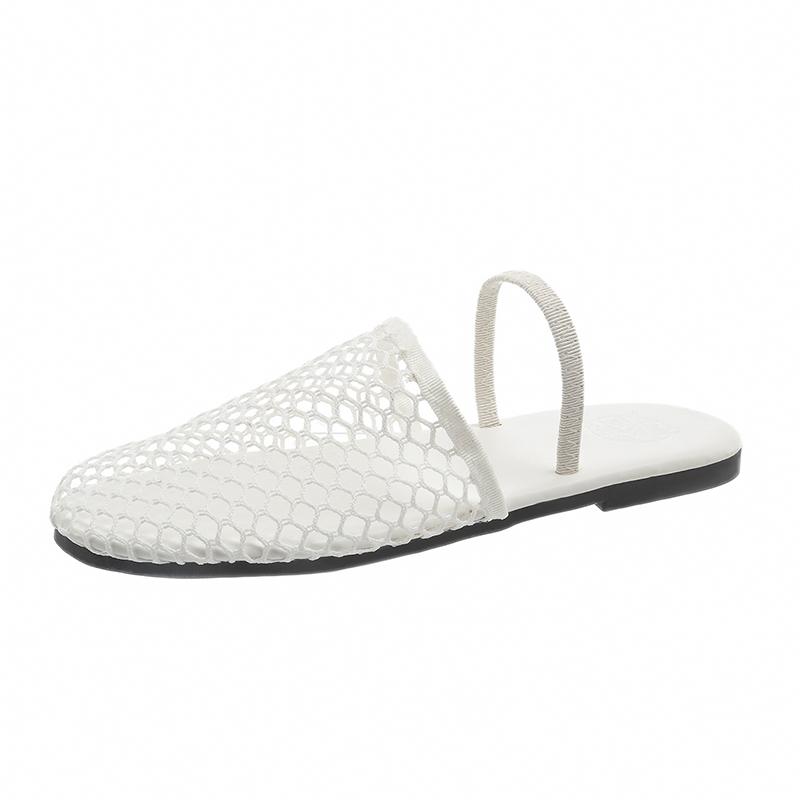 Fashion Weird Style Baotou Women's Slippers Summer Mesh Casual Fashion Solid Color Jacket Women's Shoes Zapatos De Mujer